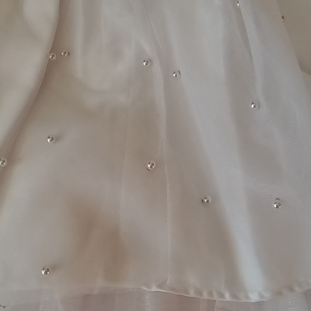 American Princess White Dress with Pearl and Bow Details - Picture 3 of 5